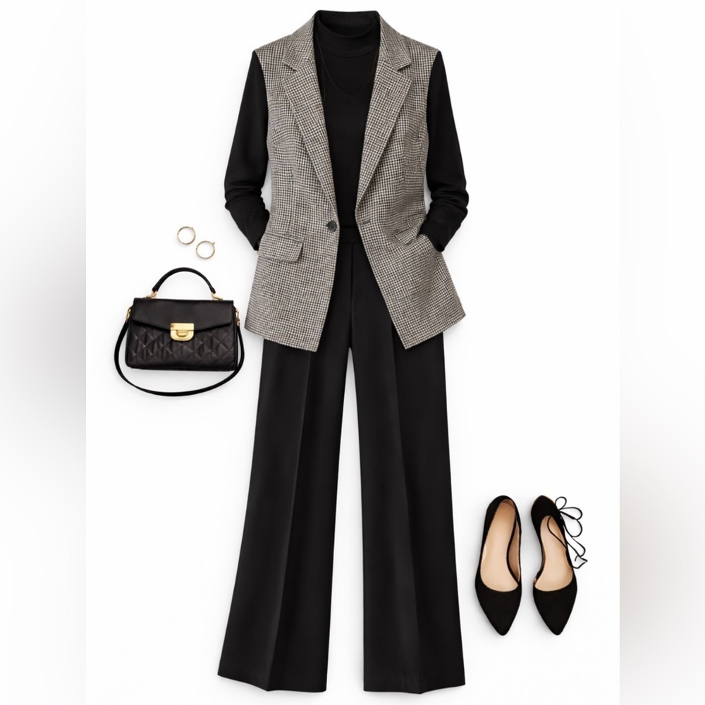 Bagatelle Black and White Houndstooth Vest - Picture 14 of 14